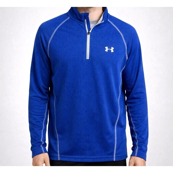 Under Armour Other - Under Armour ColdGear Mens Small Blue Fitted 1/4 Zip Long Sleeve Training Top